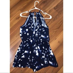 Garage blue patterned romper